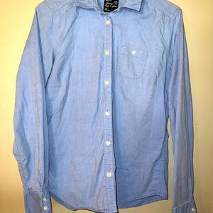 Denim blue button up EUC